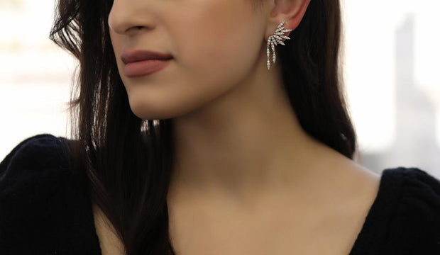 Dangling Wings Diamond Pave Earcrawler