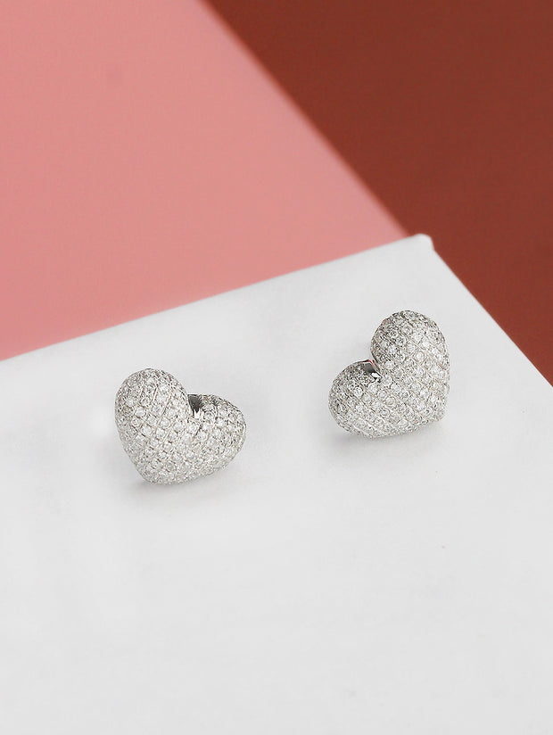 Agata Diamond Heart Earrings