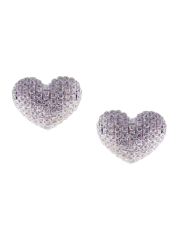 Agata Diamond Heart Earrings