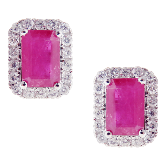 Classic Ruby Stud Earring Ring Set