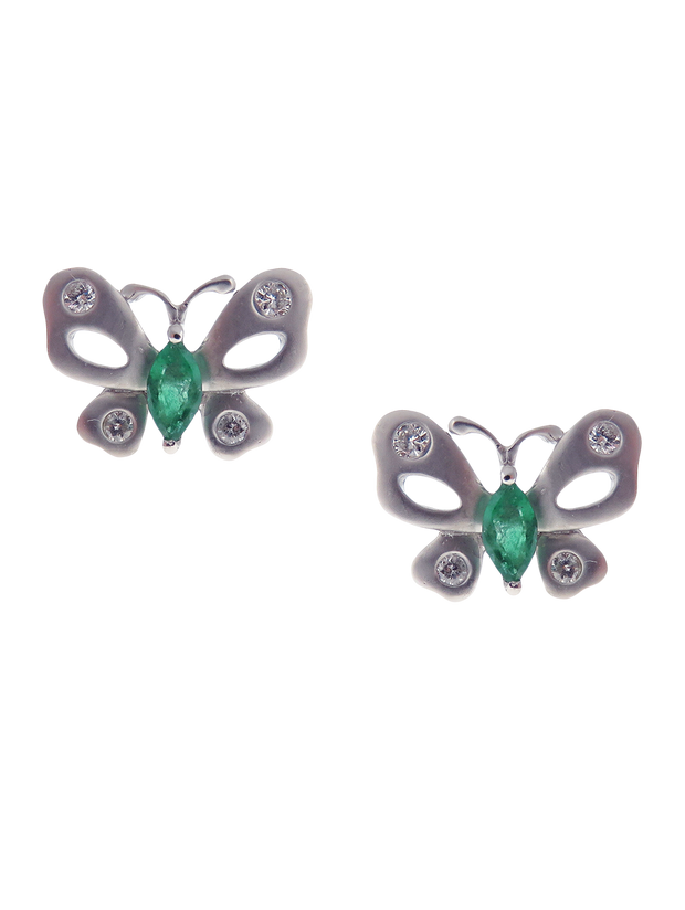 Frea-fly Emerald Stud Earrings