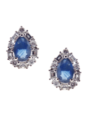 Neptune Baguette Tear Drop Earrings