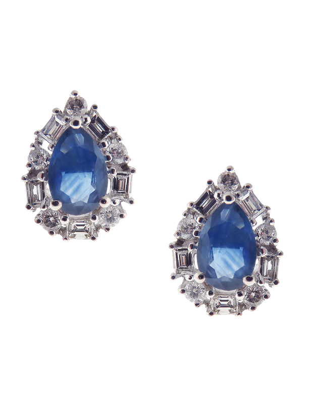 Neptune Baguette Tear Drop Earrings