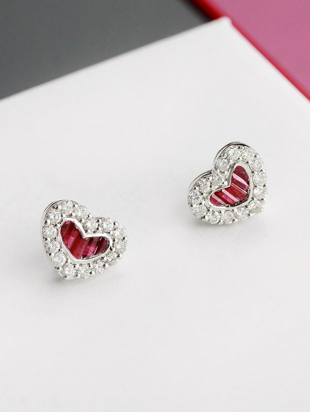 Adora Diamond Heart Studs