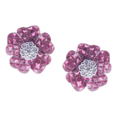 Aries Calm Ruby Floral-5 Bloom Earring