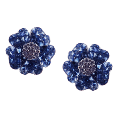 Aries Calm Sapphire Floral-5 Bloom Earring