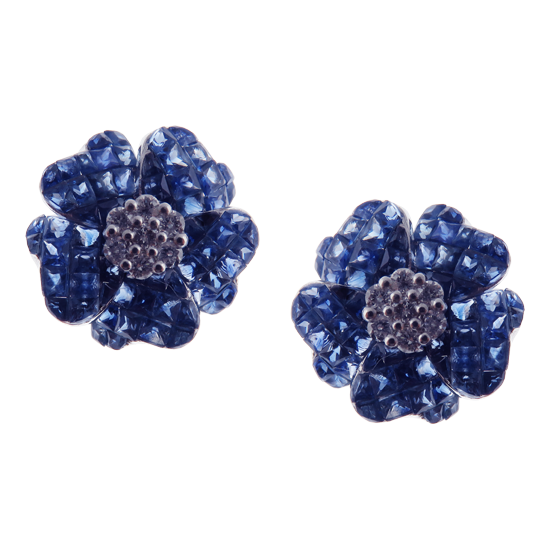 Aries Calm Sapphire Floral-5 Bloom Earring