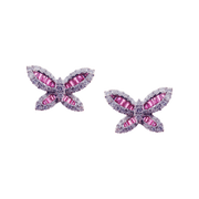 Small Butterfly Ruby Earring Ring Set