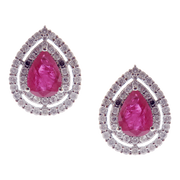 Medium Pear Ruby Earring Ring Set