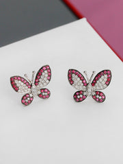 Aka-fly Ruby Diamond Earrings