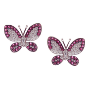 Cute Butterfly Ruby Earring Ring Set