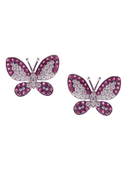 Aka-fly Ruby Diamond Earrings