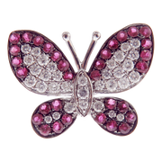 Cute Butterfly Ruby Earring Ring Set