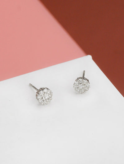 Circ Baguette Center Diamond Studs