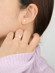 Almost Floral Round Diamond Stud Earrings