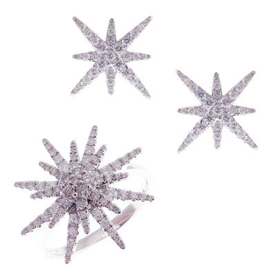 Starburst Diamond Earring Ring Set