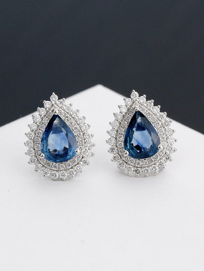 Neptune Double Round Tear Drop Earring