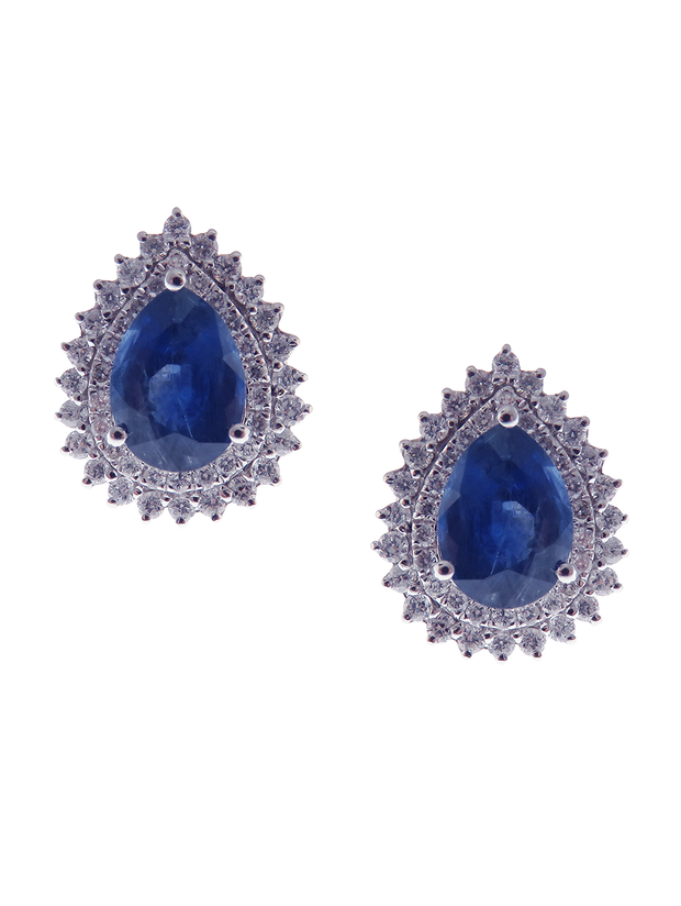 Neptune Double Round Tear Drop Earring