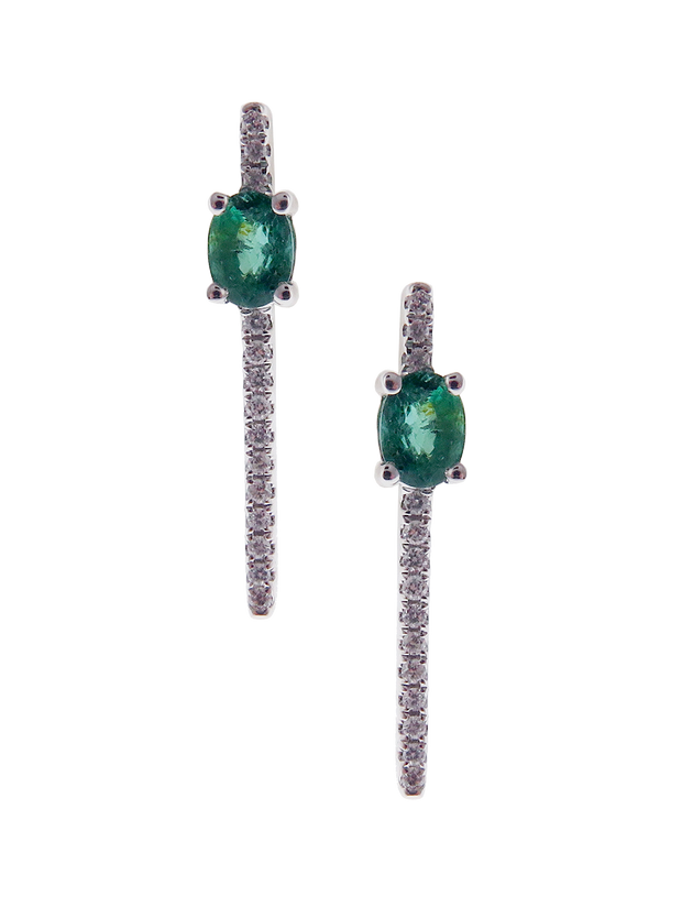 Emerald Centered Diamond Line