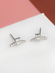 Leo Baguette Arc Diamond Ear Crawlers