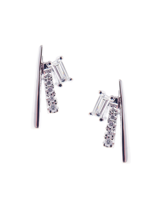 Leo-Tri Baguette Diamond Ear Crawlers