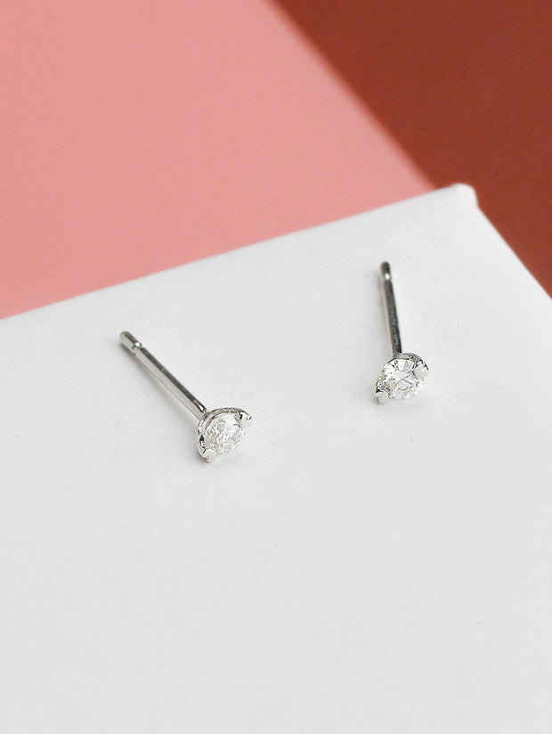 Heart Edged Diamond Studs