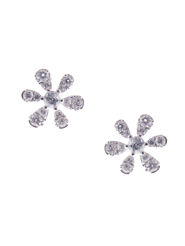 Seis Flower Pave Diamond Earrings