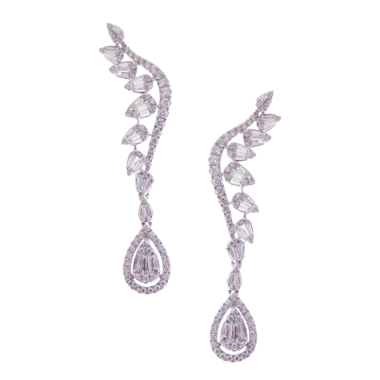 Delicate Dangling Wings Diamond Pave Earcrawler