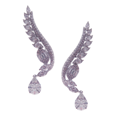 Delicate Wings Cluster Diamond Baguette Earcrawler