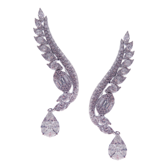 Delicate Wings Cluster Diamond Baguette Earcrawler