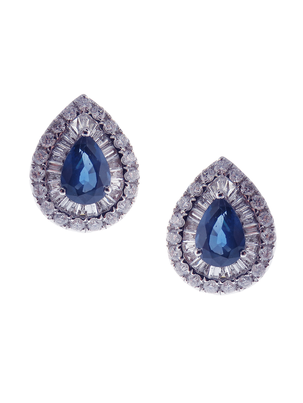 Neptune Tear Drop Baguette Round Earring