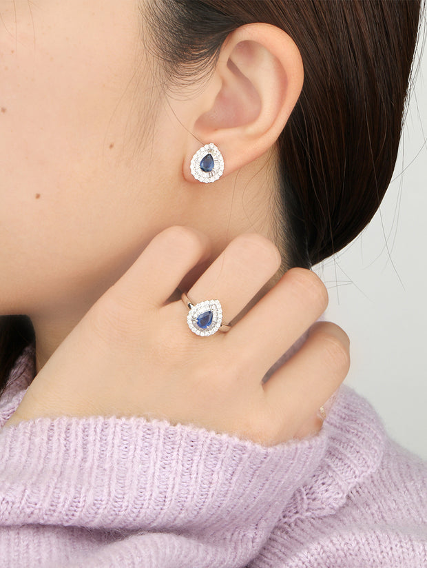 Neptune Tear Drop Baguette Round Earring