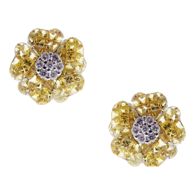 Aries Calm Yellow Sapphire Floral-5 Bloom Earring