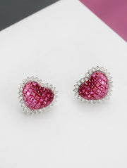 Aries Fira Ruby Heart Earrings