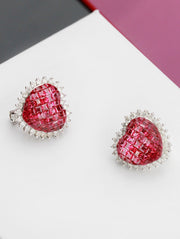 Aries Firey-S Ruby Heart Earrings