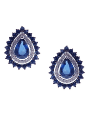 Neptune Drop with Sapphire Round Earrings