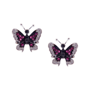 Small Butterfly Ruby Earring Ring Set