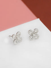 Mini Clover Diamond Baguette Earrings