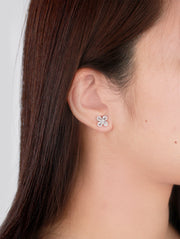 Mini Clover Diamond Baguette Earrings