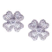 Lucky Baguette Clover Diamond Earring Ring Set