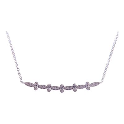 Linear Pave Ball Diamond Line Necklace Pendant