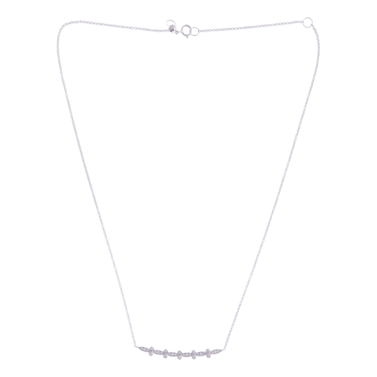 Linear Pave Ball Diamond Line Necklace Pendant