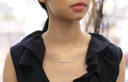 Linear Pave Ball Diamond Line Necklace Pendant