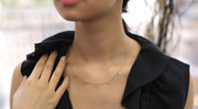 Small Baguette Line Linear Diamond Necklace Pendant