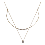 Double Strand Choker Pave Diamond Necklace Pendant