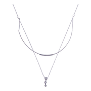 Double Strand Choker Pave Diamond Necklace Pendant