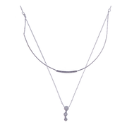 Double Strand Choker Pave Diamond Necklace Pendant