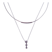 Double Strand Choker Pave Diamond Necklace Pendant