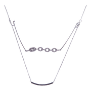 Double Strand Choker Pave Diamond Necklace Pendant