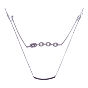 Double Strand Choker Pave Diamond Necklace Pendant